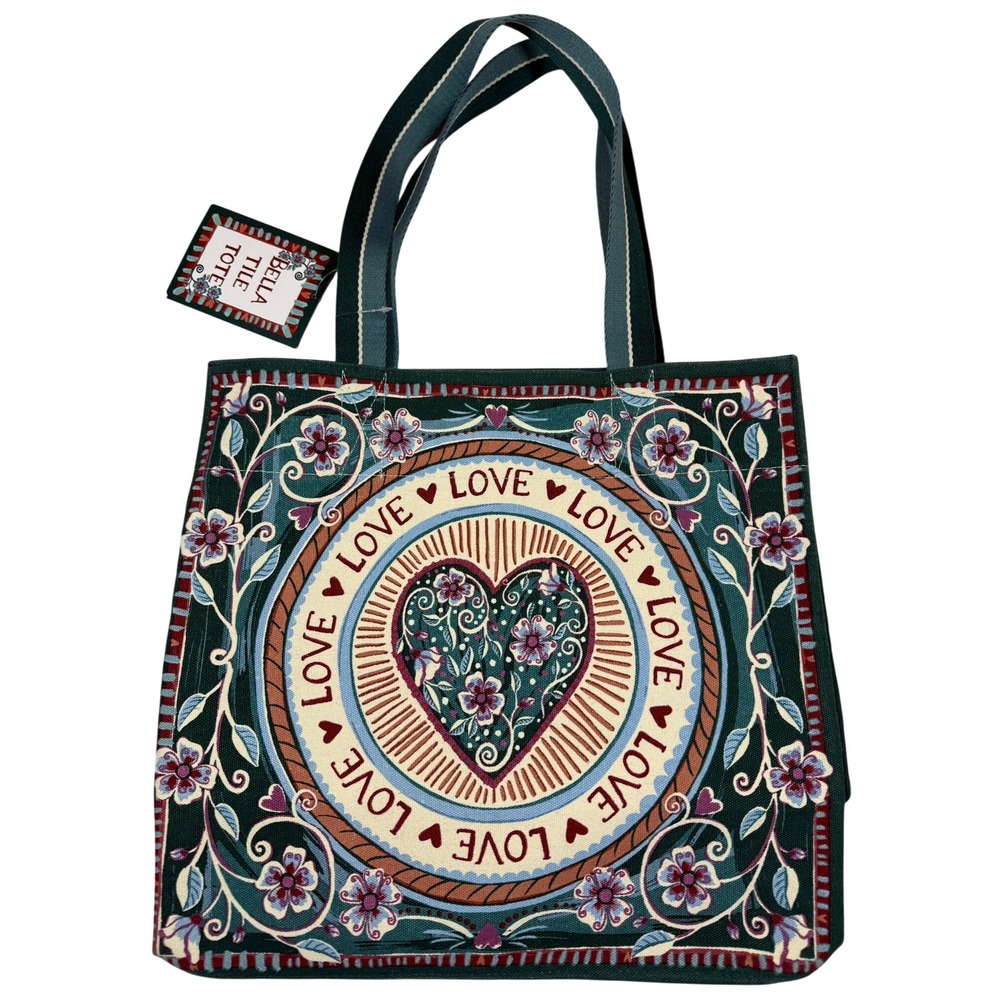 Brighton Bella Tote Love is All You Need Floral Heart‎ Bird Design